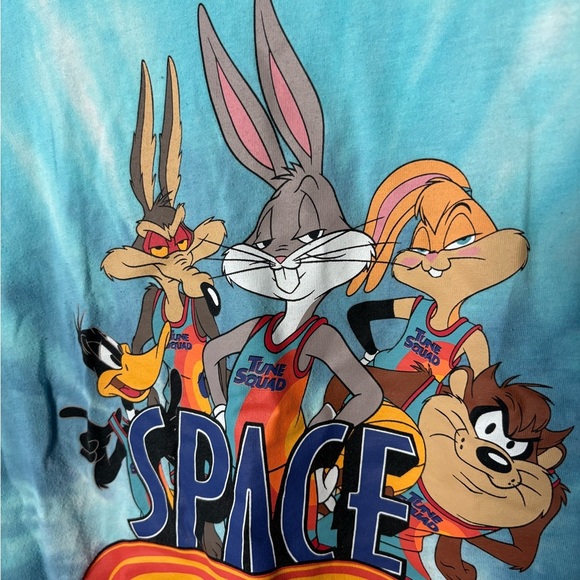 Vintage 90s Style Space Jam Tie-Dye T-Shirt - Picture 2 of 4